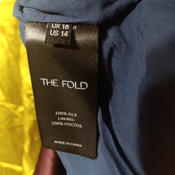 The Fold Lucia Silk Multicolor Colorblock Sleeveless Dress Missing Sash NWT Gold - Picture 6 of 7